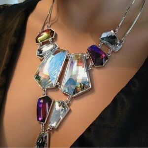 Pre owned Authentic Swarovski Elegant Multicolor Statement Necklace. Like NEW!!!